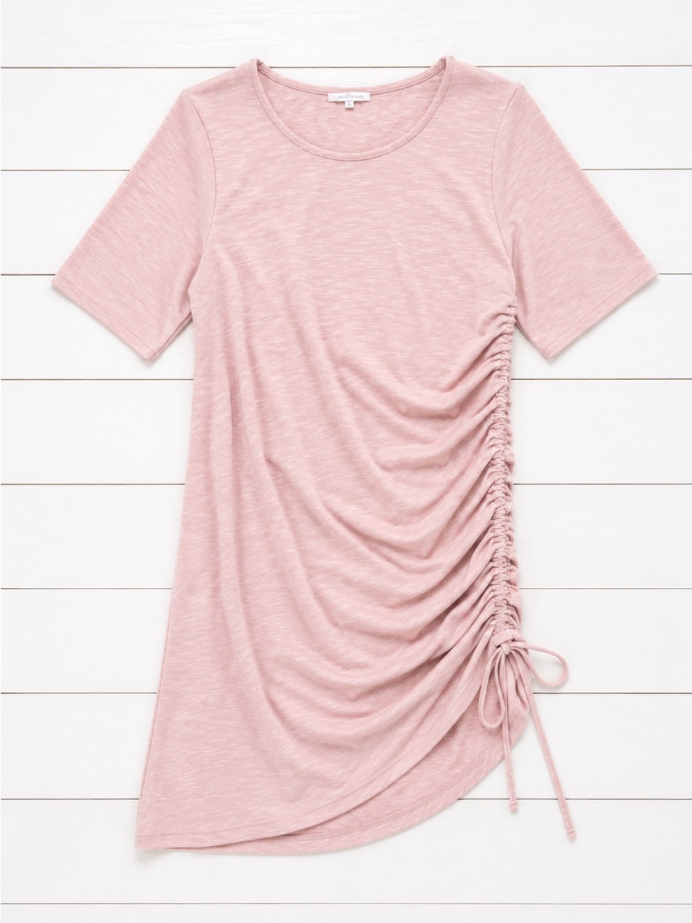 BNWT River Island Light Pink Ruched Side Midi Dress - Picture 3 of 5